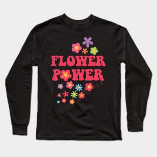 Colorful Flower Power Print Long Sleeve T-Shirt